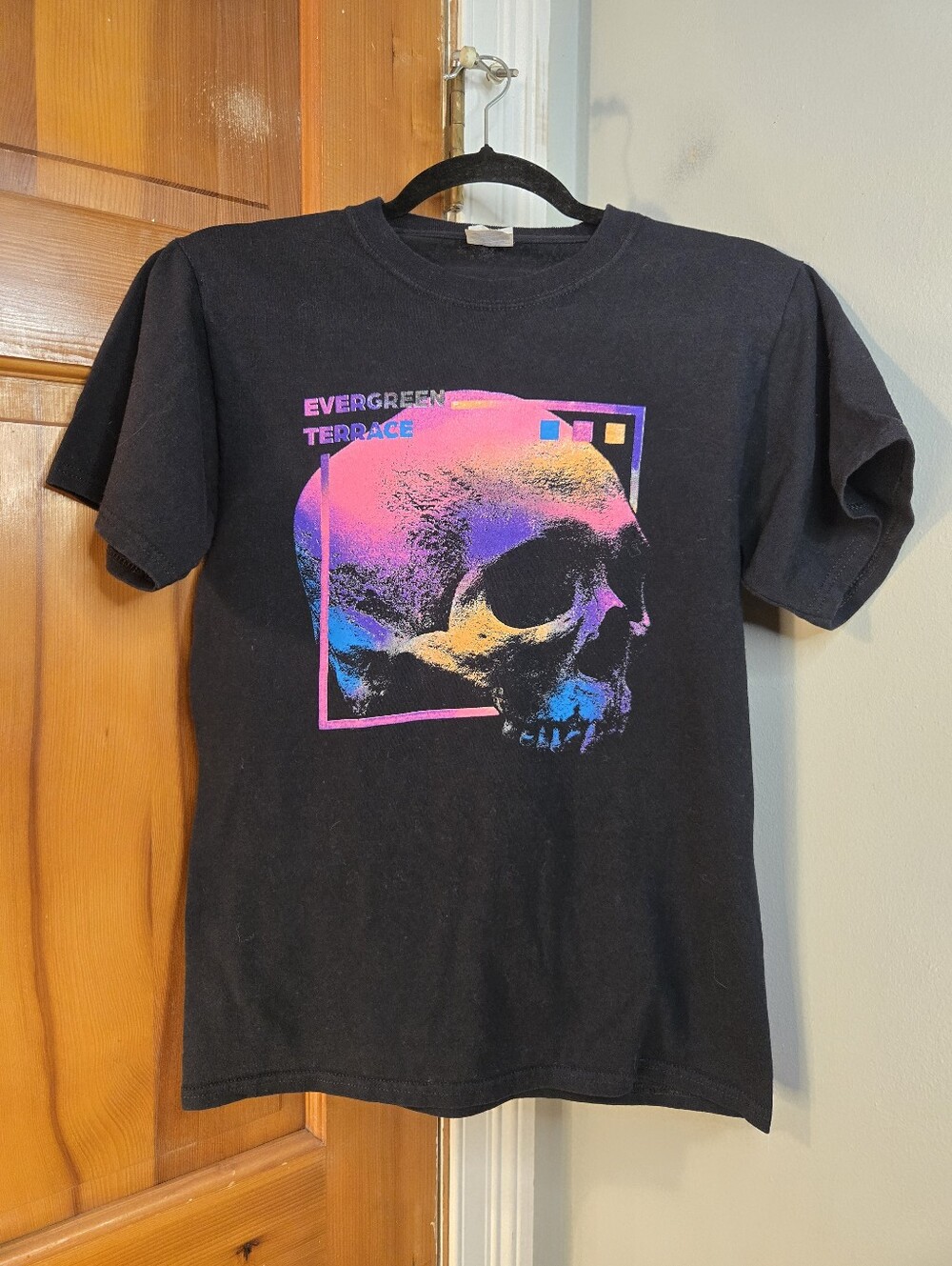 Evergreen Terrace Neon Skull Graphic Metalcore Band Tee - Black